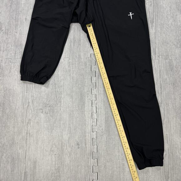 NEW Three Nails Joggers Pants Mens XL BLACK Woven Elastic Waist Pockets Athletic - Picture 3 of 9